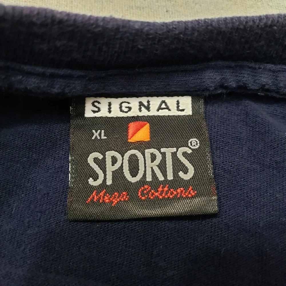 Vintage Native Shirt Mens XL Blue Signal Sports Short Sleeve Single Stitch - Picture 5 of 11